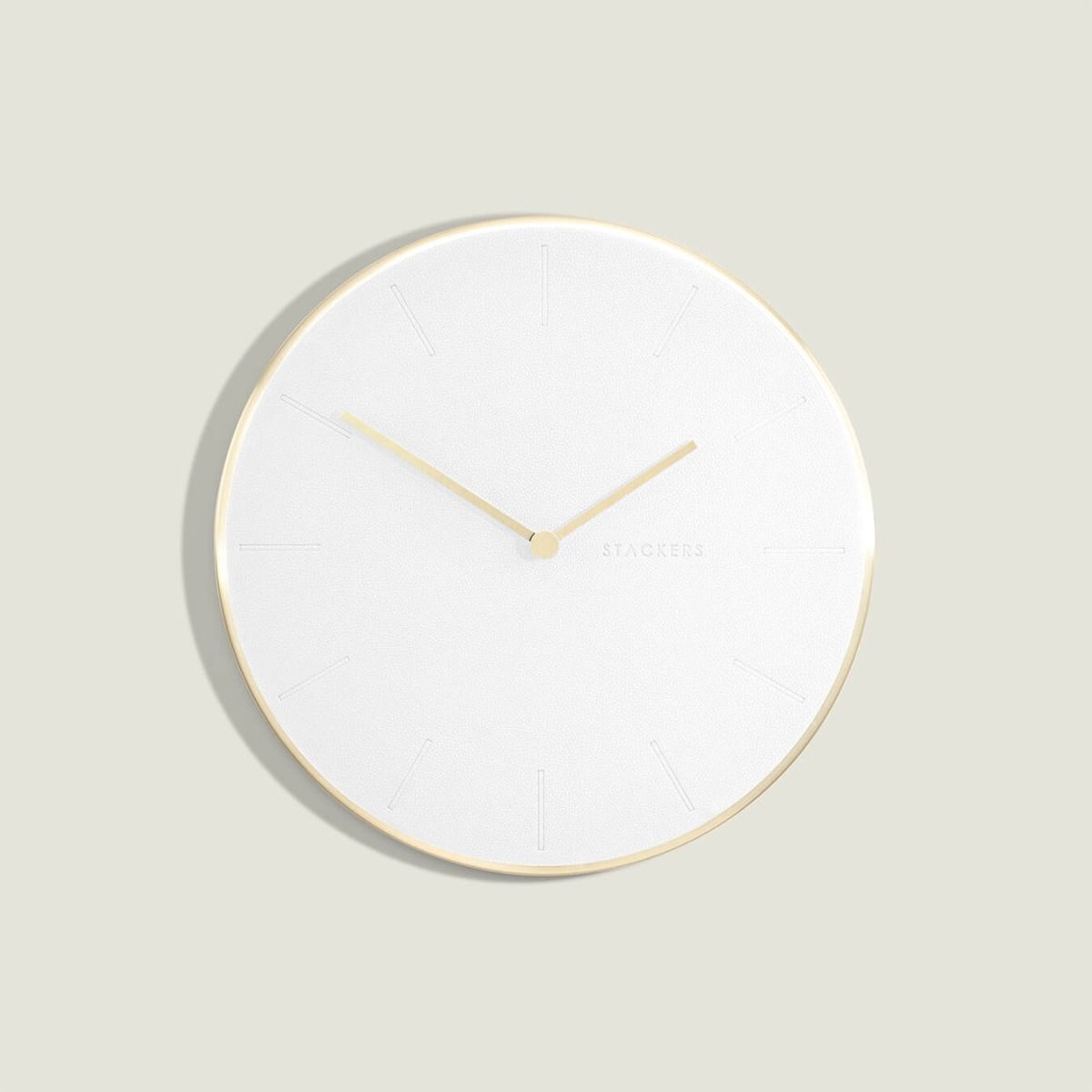 White and Brushed Gold Wall Clock