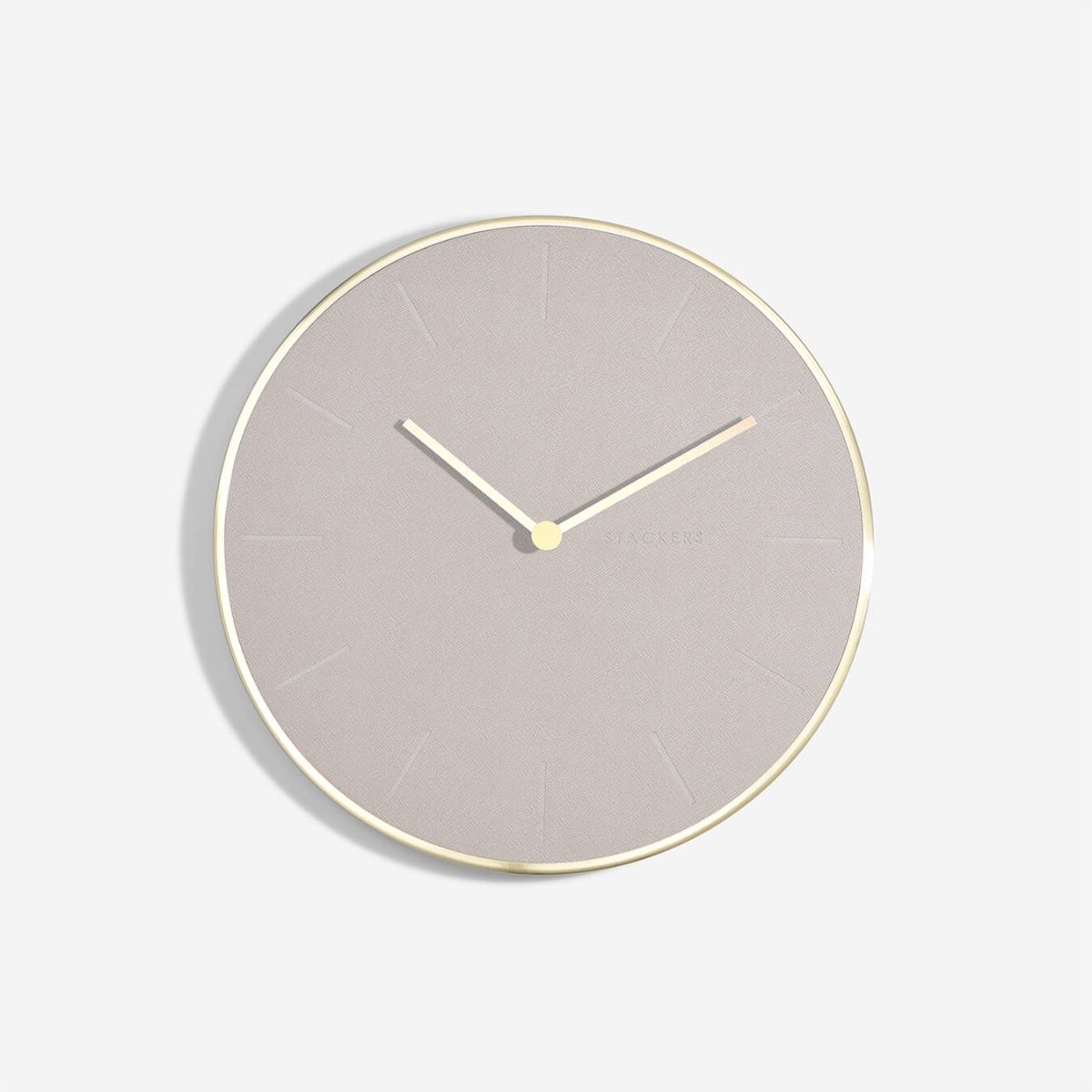 Taupe and Brushed Gold Wall Clock